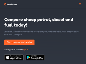 'petrolprices.com' screenshot