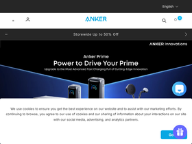 Anker homepage screenshot