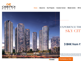 'oberoirealty.com' screenshot