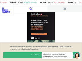 'euqueroinvestir.com' screenshot