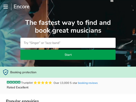 'encoremusicians.com' screenshot