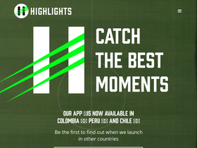 'thehighlightsapp.com' screenshot