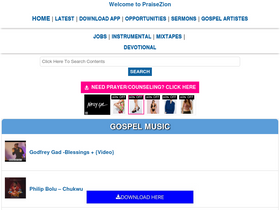 'praisezion.com' screenshot