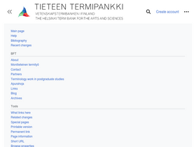 'tieteentermipankki.fi' screenshot