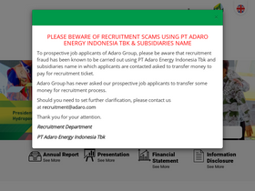 'adaro.com' screenshot