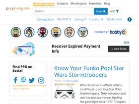 'poppriceguide.com' screenshot