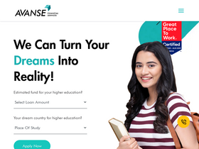 'avanse.com' screenshot