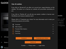 'gaggenau.com' screenshot