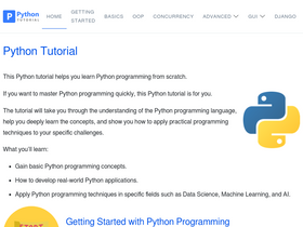 'pythontutorial.net' screenshot