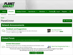 'planetcricket.org' screenshot