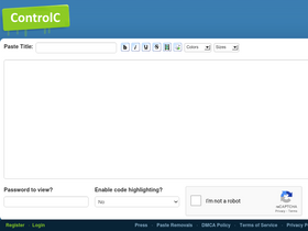 'controlc.com' screenshot