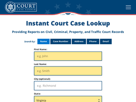 'courtcasefinder.com' screenshot