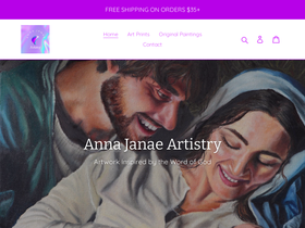 annajanaeartistry.com homepage screenshot