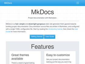 'mkdocs.org' screenshot