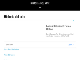 'historiadelarte.us' screenshot