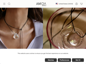 amicajewels.co homepage screenshot