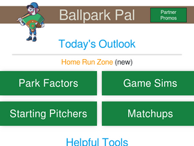 'ballparkpal.com' screenshot