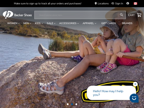 'beckershoes.com' screenshot