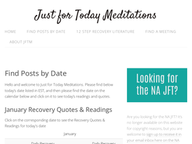 'justfortodaymeditations.com' screenshot