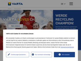 'varta-consumer.com' screenshot