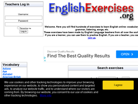 'englishexercises.org' screenshot