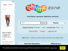 'rhymezone.com' screenshot