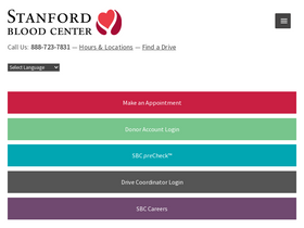 'stanfordbloodcenter.org' screenshot