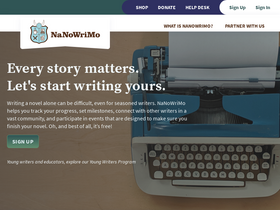 'nanowrimo.org' screenshot