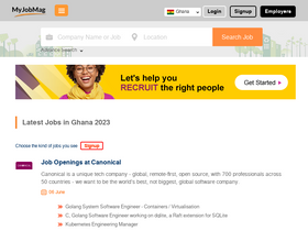 'myjobmagghana.com' screenshot