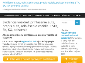 'prihlasenieauta.sk' screenshot