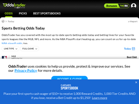 'oddstrader.com' screenshot