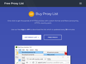 'free-proxy-list.net' screenshot