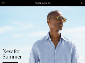 'propercloth.com' screenshot