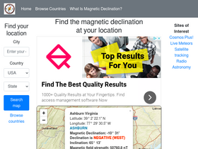 'magnetic-declination.com' screenshot