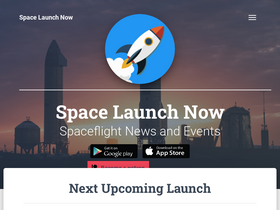 'spacelaunchnow.me' screenshot