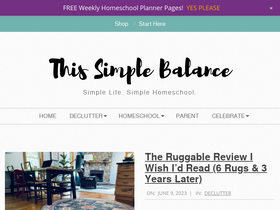 'thissimplebalance.com' screenshot