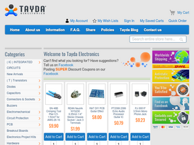 'taydaelectronics.com' screenshot