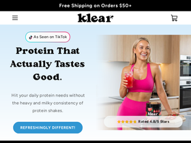 klearprotein.com homepage screenshot