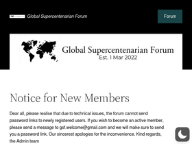 'globalsupercentenarianforum.com' screenshot