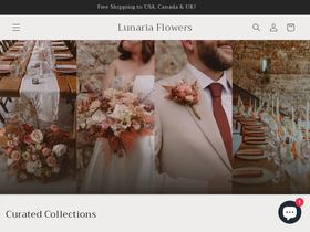 lunariaflowers.shop homepage screenshot