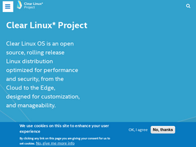 'clearlinux.org' screenshot