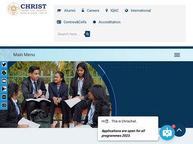 'christuniversity.in' screenshot