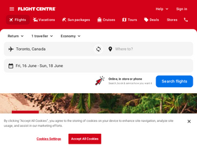 'flightcentre.ca' screenshot
