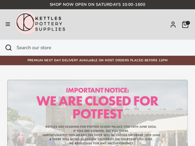 kettlespotterysupplies.com homepage screenshot