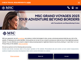 'msccruises.co.za' screenshot