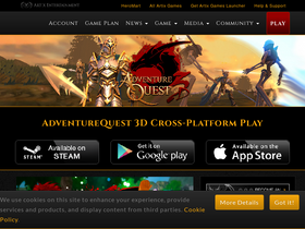 'game.aq3d.com' screenshot