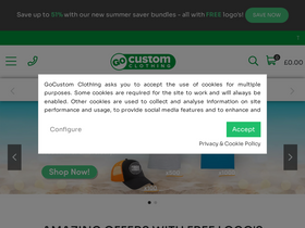 'gocustomclothing.com' screenshot
