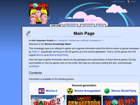 'worms2d.info' screenshot