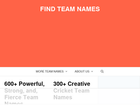 'findteamnames.com' screenshot