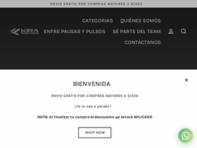 kirasportswear.com homepage screenshot